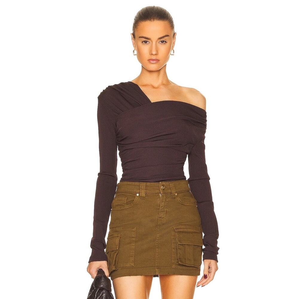 GOLDSIGN The Fonteyn Bodysuit Ribbed Small Chocolate Brown